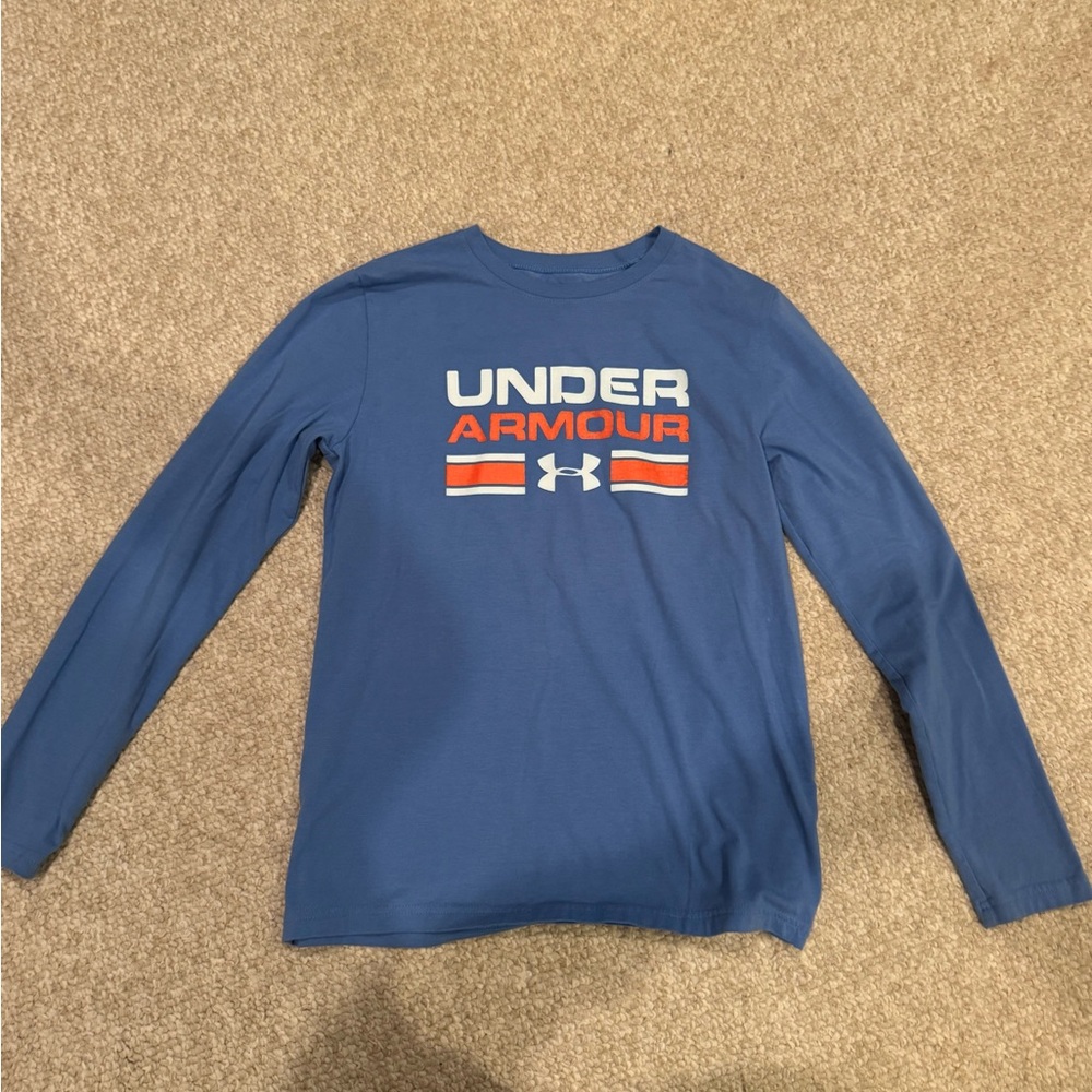 Under Armour Kids Blue and Orange Long Sleeve Tee